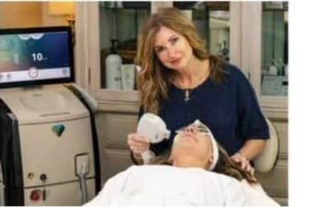 Tracey Bare, RN, performing a DYE-VL laser treatment at La Bella Donna Spa in Hickory